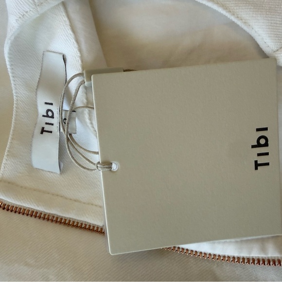 NWT Tibi Ivory Marta Corset Midi Dress Size 0 Linen‎ Blend - Picture 8 of 9